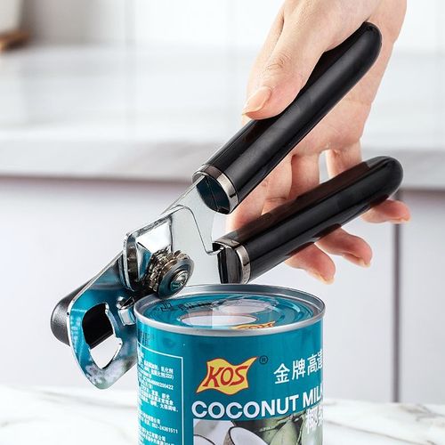 Stainless Steel Manual Can Opener — Multifunctional Safety-Edge Opener for Cans & Bottle Caps