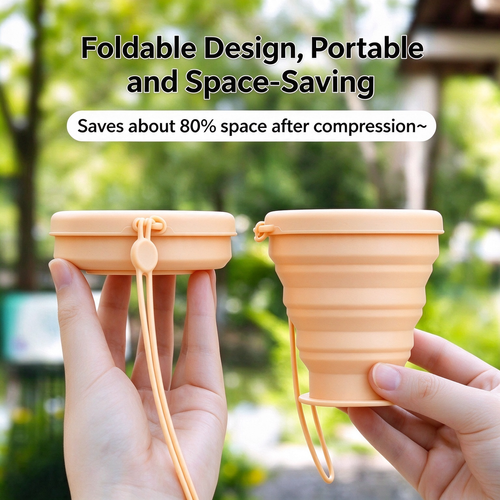 Collapsible Silicone Travel Cup – Retractable, Portable, and Easy-to-Store Outdoor Cup