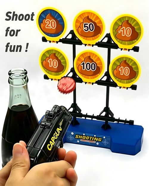 Pistol Style Beer Bottle Opener with Cap Launcher, ABS Novelty Bottle Cap Shooter for Home Party(4‑Pack)