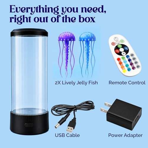 Dreamy Ocean Jellyfish & Bubble Fish Mood Lamp, Plug-in LED Nightlight, Bedside Decor Creative Gift