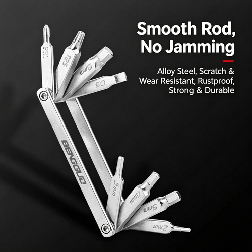 Folding Portable Multifunction Bike Hex Wrench Repair Kit