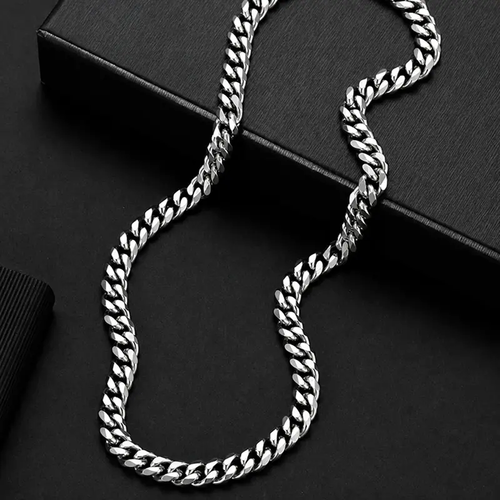 Stylish Retro Stainless Steel Miami Cuban Link Chain Necklace for Men – Hip-Hop Style