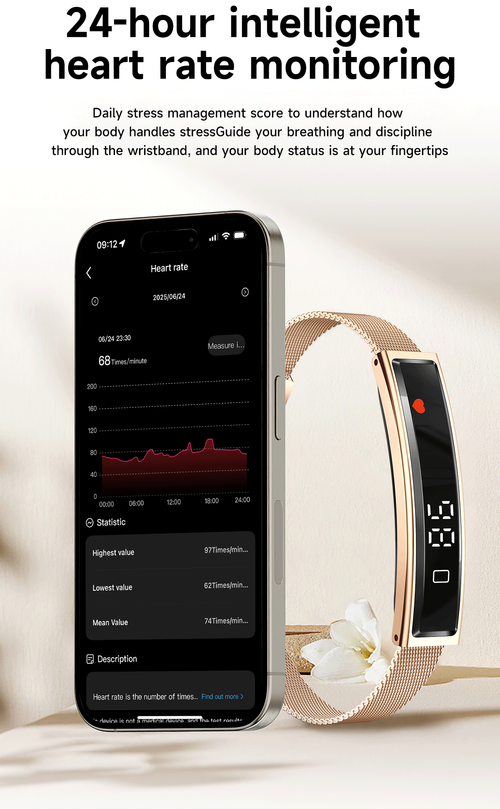 Smart Bracelet with Titanium Alloy Casing — Heart Rate, Blood Oxygen, Stress & Sleep Monitoring, Pedometer, App-Controlled for Swimming & Daily Fitness