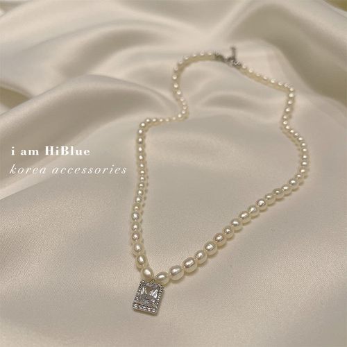 Versatile Double-Layer Freshwater Pearl Necklace — Delicate White Rice-Shaped Pearls, Chic & Affordable Luxury, Perfect for Everyday Wear & Gifting to Girlfriends or Mothers