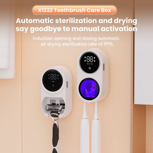 Smart Sensor-Activated Toothbrush Sanitizer — Waterproof UV Sterilizer with Drying Function, USB-Rechargeable for Home & Hotel Use