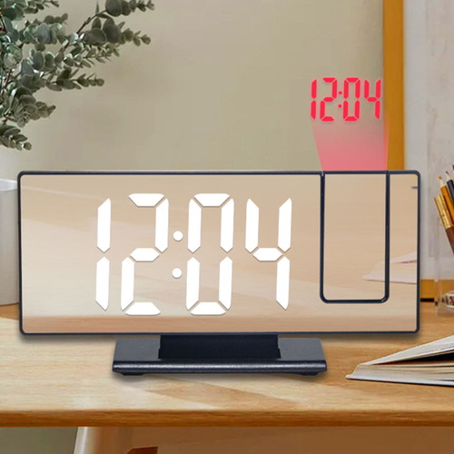 Digital Projection Alarm Clock with Mirrored Display – Temperature & Time Projector for Desktop or Living Room (Premium Aesthetic)