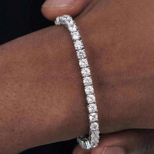 Minimalist 4mm Round Zircon Bracelet — Colorful & Sparkling, Hip-Hop Style, Versatile Unisex Accessory for Couples
