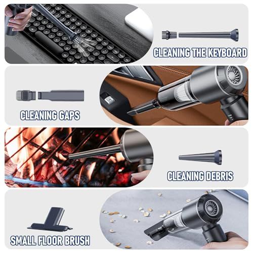 Wireless Handheld Vacuum Cleaner, Dual Use for Home & Car, Low Noise, Mini Vacuum for Cat Dog Hair, Dust & Mites