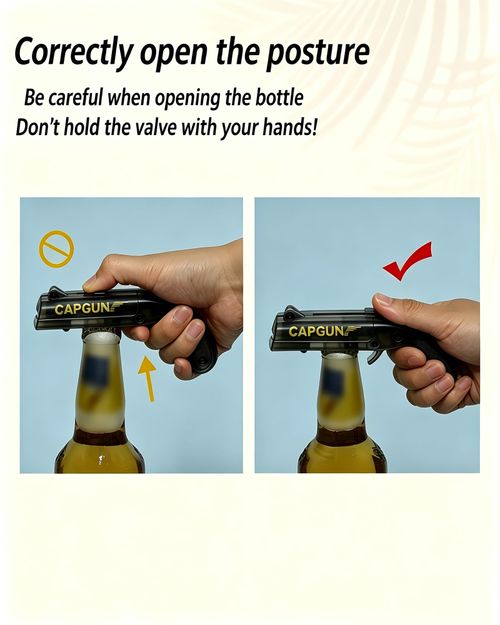 Pistol Style Beer Bottle Opener with Cap Launcher, ABS Novelty Bottle Cap Shooter for Home Party(4‑Pack)