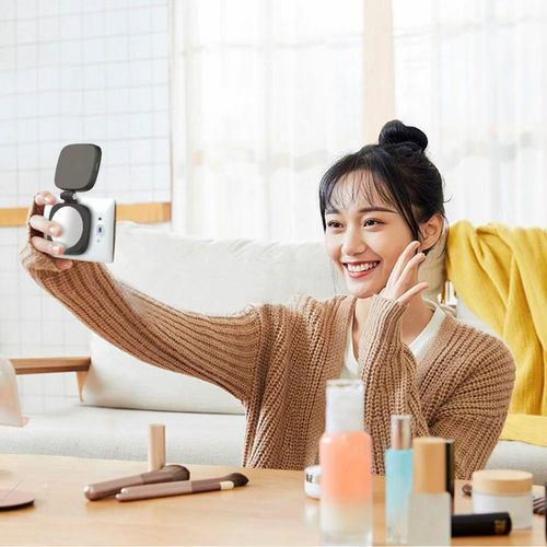 Magnetic Selfie Light Compatible with MagSafe, Foldable LED Phone Light with Mirror, 48 LEDs 5 Color Modes & 5 Brightness Levels, 360° Rotating Fill Light for Selfies, Makeup, TikTok, Zoom