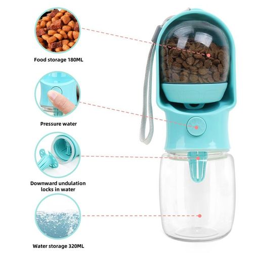 2-in-1 Portable Pet Water Bottle — Large-Capacity Travel Dispenser for Dogs & Cats, Ideal for Outdoor Hydration & Feeding