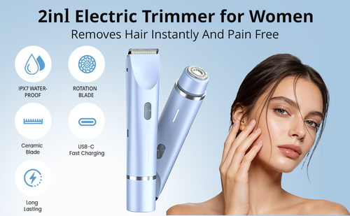 Bikini Trimmer for Women, Electric Shaver for Women, IPX7 Waterproof Bikini Razor for Pubic Hair, Underarms, Sensitive Areas,
