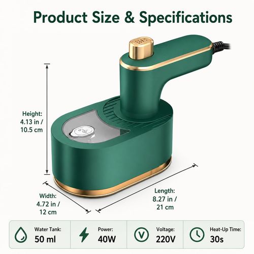 Upgraded Green Version.Handheld Garment Steamer for Clothes Portable Steam Iron Mini Steam Iron for Travel and Home Fast Wrinkle Removal