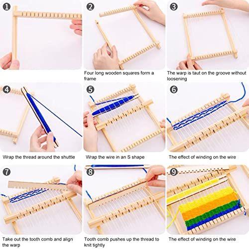 Small Weaving Loom .Loom Speedweve Type Weave Tool, Wooden Darning Mini Loom Machine for Beginners, Household Quickly Mending Craft DIY for Jeans, Socks and Clothes
