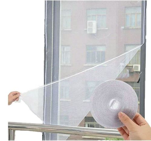 DIY Polyester Window Screen – Removable, No-Drill, Anti-Mosquito Mesh with Self-Adhesive Velcro for Home Use