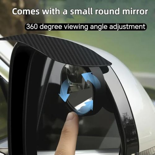 2 in 1 Snap-on Car Side Mirror Rain Deflector with Blind Spot Mirror, Universal Rearview Mirror Auxiliary Mirror