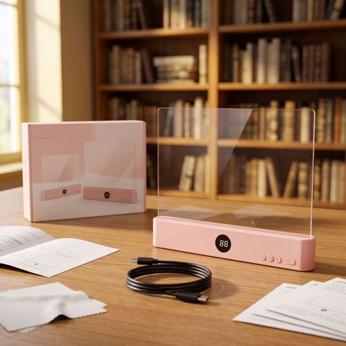 Eye-Protecting LED Reading Lamp for Students — Dimmable, Portable & USB-Rechargeable with Transparent Design for Dorm Rooms, Bedrooms & Night Light Use(Pink)