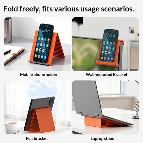 Adjustable Silicone Foldable Stand for Phones & Tablets (iPad) — Flexible, Portable & Non-Slip Desktop Holder for Home, Office & Travel