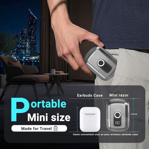 Mini Reciprocating Electric Shaver – Magnetic Head Portable Razor with 3-Blade System, LED Digital Display & Type-C Fast Charging for Travel & Daily Grooming
