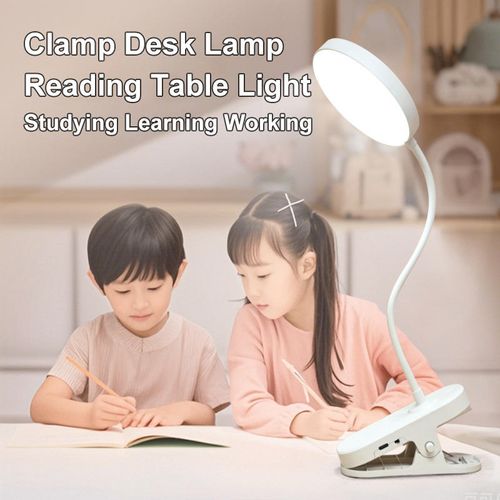 LED Eye-Protection Clip-On Desk Lamp – Reading Lamp for Students, USB-Rechargeable