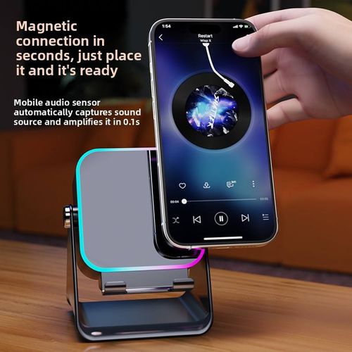 3-in-1 Multifunctional Wireless Sensor Speaker — Foldable Desktop Stand with Ambient Light & Charging for Gaming, KTV & Bedroom