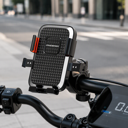 Phone Mount for Electric Scooters, Motorcycles, and Bicycles – Ideal for Navigation and Filming