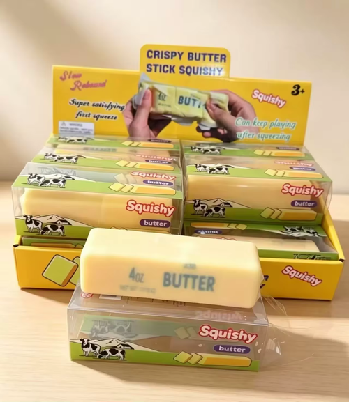 New Crispy-Crust Butter Stick PU Squeeze Toy – Stress-Relief Fidget Item
