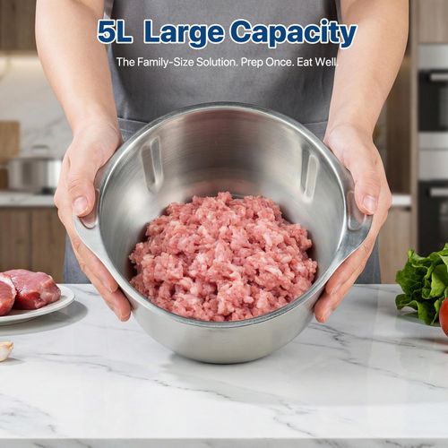 Stainless Steel Electric Meat Mincer, Household Multi-purpose Food Blender for Meat and Baby Puree