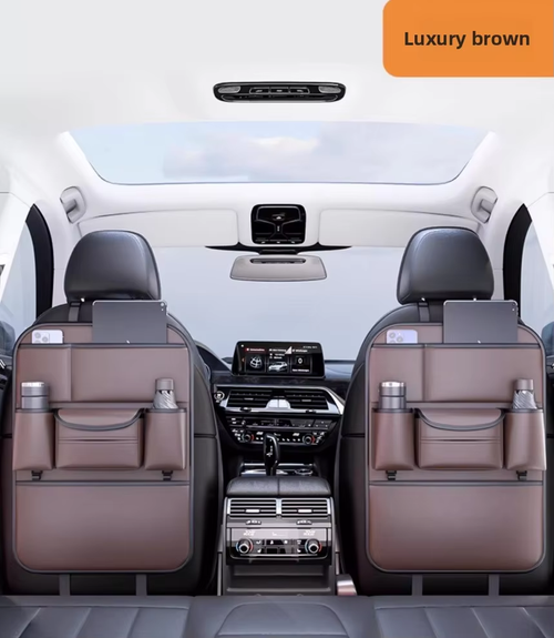 Black Car Seat Back Organizer – Hanging Storage Pouch for Vehicle Seat Backs