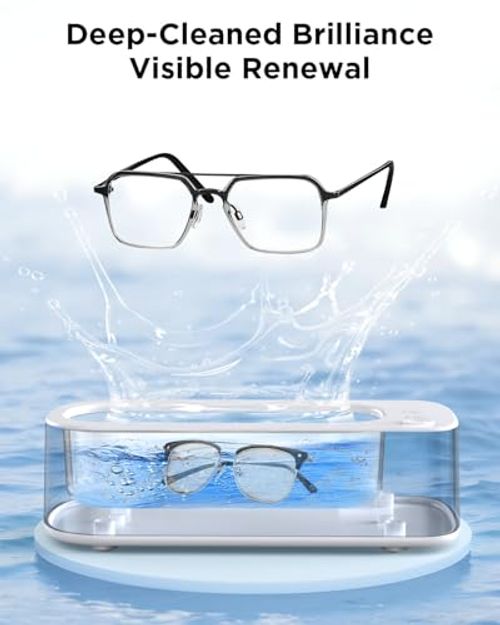 Ultrasonic Jewelry Cleaner Machine: 45KHz Ultra Sonic Cleaner for Jewelry,Eyeglass,Rings,Watch Band,Dentures,with Dual Cleaning Modes,350ML 304 Stainless Steel Tank,Gift for Wife,Mom,Daughter