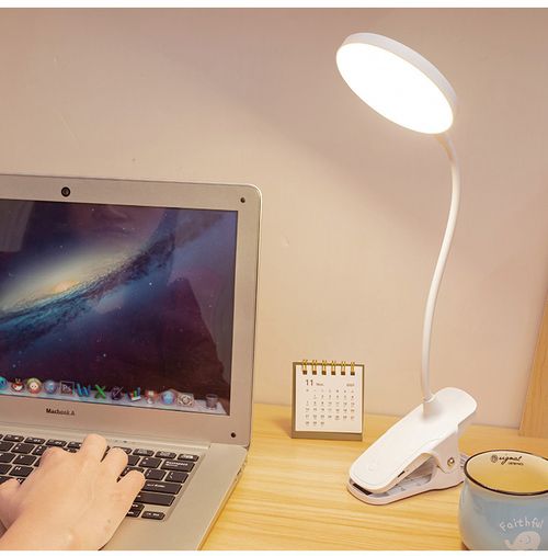 LED Eye-Protection Clip-On Desk Lamp – Reading Lamp for Students, USB-Rechargeable