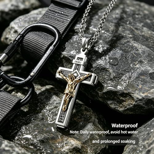 Cross Alloy Necklace for Men Women, Simple Stylish Pendant Necklace Daily Wear Jewelry