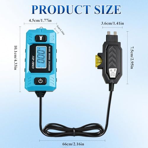 Automotive Circuit Fault Probe Tester, 20A 48V Parasitic Draw Tester for Car Fuse Circuits, Inline Current Monitor with Overcurrent Detection, Mini & Standard Blade Fuse Compatible