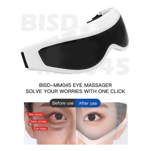 Smart eye massager with heating and vibration, foldable design, and built-in battery—relieves eye fatigue
