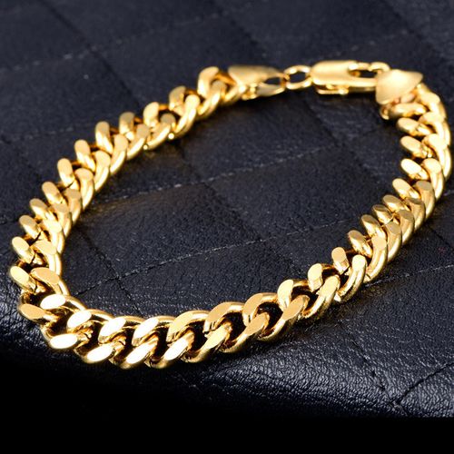 Unisex 6mm Hip-Hop Style 18K Gold-Plated Chain Bracelet — Versatile Fashion Accessory for Men & Women
