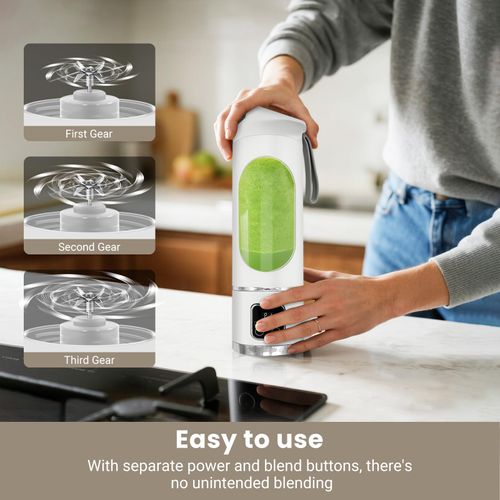 12 Blades Portable Ice Crushing Juicer Cup USB Rechargeable Smoothie Blender for Outdoor Camping Home