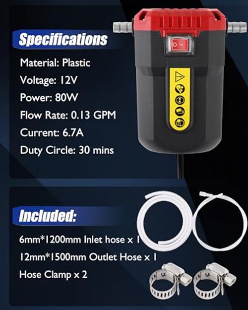 Portable Self-Priming Electric Oil Extractor Pump, for Changing Motor Oil, Diesel, Hydraulic and Gear Oil