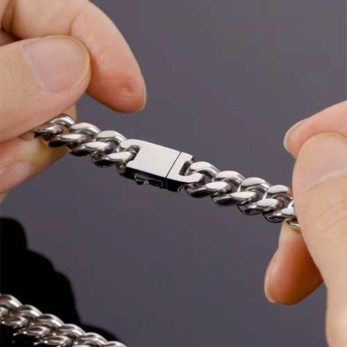 Stylish Retro Stainless Steel Miami Cuban Link Chain Necklace for Men – Hip-Hop Style
