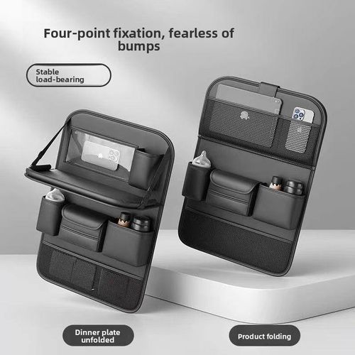 Black Car Seat Back Organizer – Hanging Storage Pouch for Vehicle Seat Backs