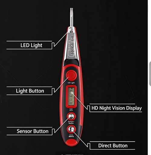 Intelligent Non-Contact Voltage Tester for Electricians – Multifunctional Digital Display Electrical Test Pen for Wire Break Detection
