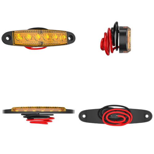 5-pack Essential for Nighttime Use Ultra-thin Long Strip 6LED Car Side Light, Truck Taillight, Boat Vehicle Night Driving Signal Light, Side Warning Light