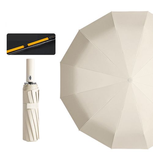 Fully automatic folding umbrella with black-out coating—dual-use for sun and rain, UV-resistant, wind-resistant, and reinforced for sun protection.