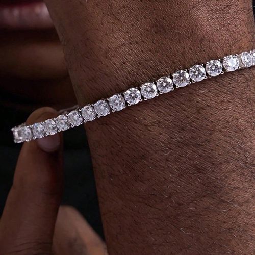 Minimalist 4mm Round Zircon Bracelet — Colorful & Sparkling, Hip-Hop Style, Versatile Unisex Accessory for Couples