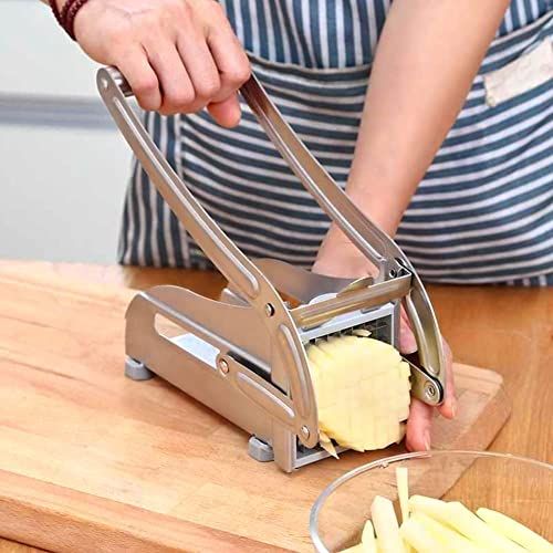 French Fry Cutter Stainless Steel Manual 2 Blade Sizes