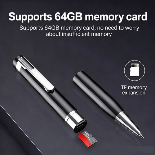 64GB Digital Voice Recorder with Noise Reduction & Voice Activation