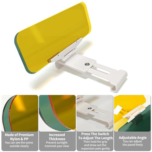 Car anti-glare sun visor with anti-glare function for both day and night use, car night vision, and strong light protection.