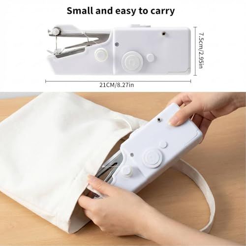 Handheld Sewing Machine, Mini Hand Sewing Machine Portable for Beginners with Charging, Easy To Use, Suitable for Sewing Clothes, Family Travel, DIY