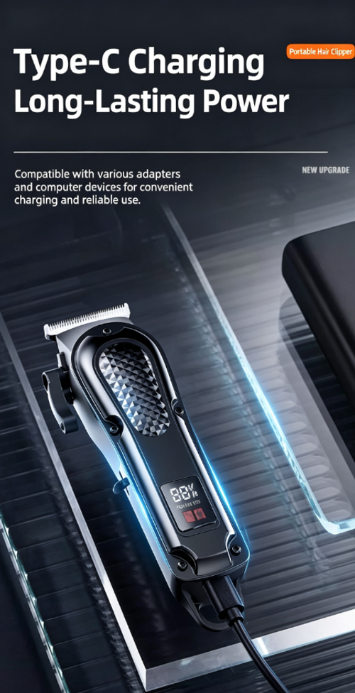Professional Cordless Hair Clipper | Rechargeable Barber Trimmer