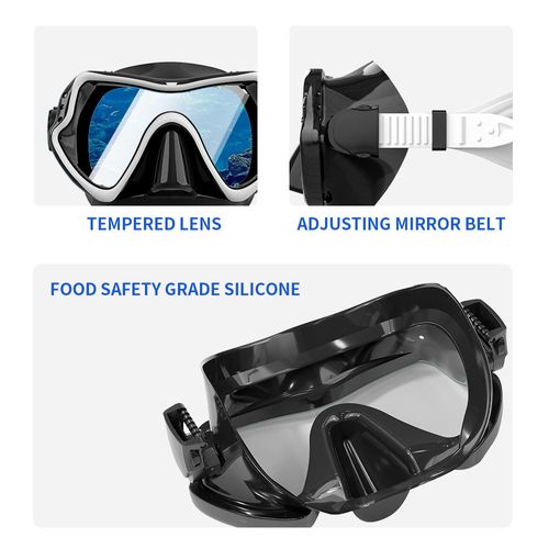 Snorkeling Set for Men and Women – Large-Frame Silicone Diving Mask and Snorkel
