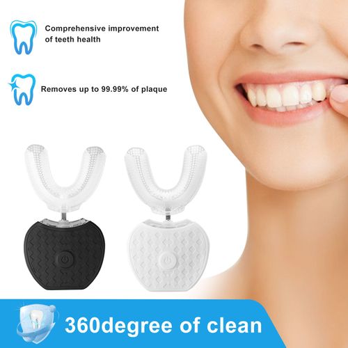 Rechargeable Smart 360° Electric Toothbrush — U-Shaped Automatic Sonic Soft Brush with Light for Whitening & Oral Care, Suitable for Students, Children & Travel